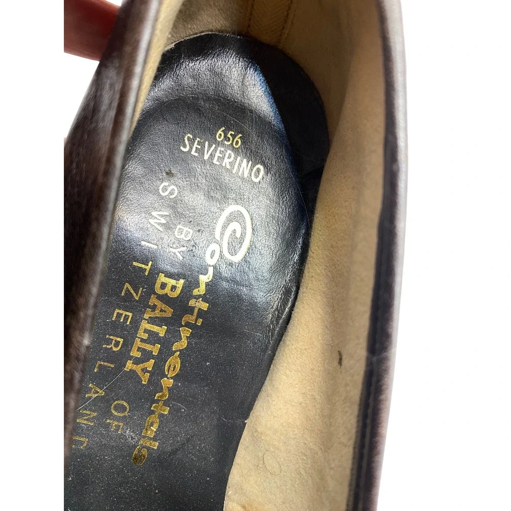 Bally of Switzerland Continentals Severino Brown Leather Tassel Loafers Mens 8.5